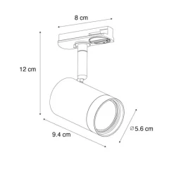 QAZQA Schlafzimmerlampen|Küchenlampen*Moderner Gunmetal-Strahler für 1-phasiges Schienensystem - Iconic Jeana