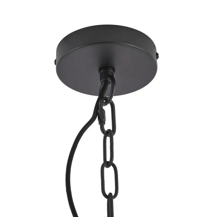 QAZQA Esszimmerlampen|Led-Kronleuchter*Moderner Kronleuchter Schwarz mit Rauchglas 9-flammig - Amel