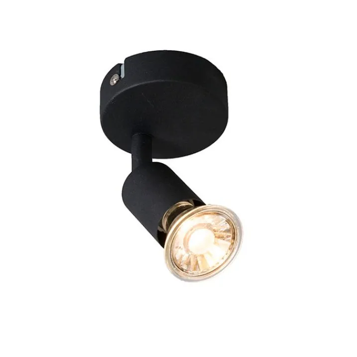 QAZQA Wandstrahler|Deckenstrahler*Moderner, neigbarer Deckenstrahler schwarz - Jeany