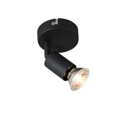 QAZQA Wandstrahler|Deckenstrahler*Moderner, neigbarer Deckenstrahler schwarz - Jeany