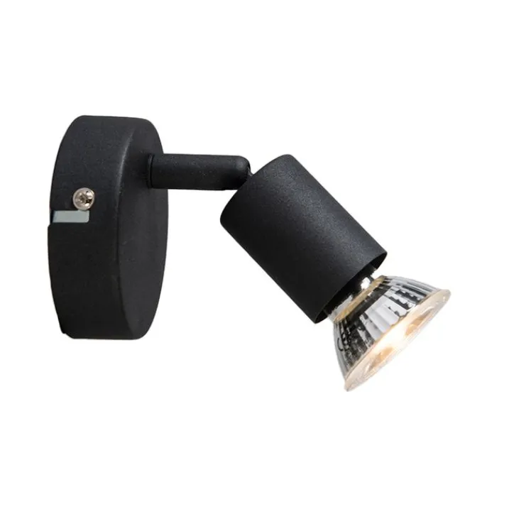 QAZQA Wandstrahler|Deckenstrahler*Moderner, neigbarer Deckenstrahler schwarz - Jeany