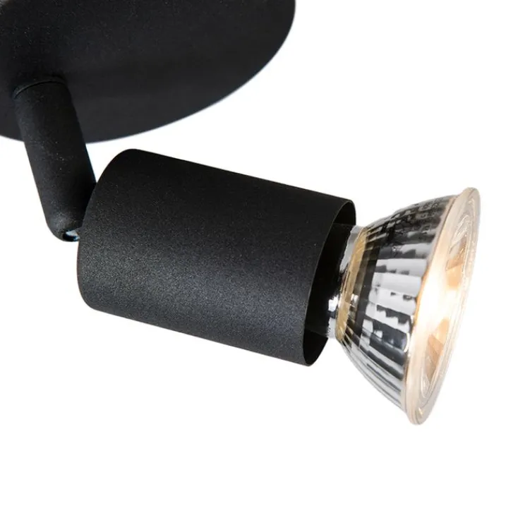 QAZQA Wandstrahler|Deckenstrahler*Moderner, neigbarer Deckenstrahler schwarz - Jeany