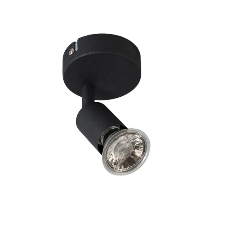 QAZQA Wandstrahler|Deckenstrahler*Moderner, neigbarer Deckenstrahler schwarz - Jeany