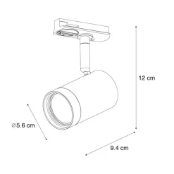 QAZQA Deckenstrahler|Aufbaustrahler*Moderner 1-Phasen-Schienenstrahler dunkelbronze - Jeana