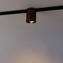 QAZQA Schlafzimmerlampen|Küchenlampen*Moderner 1-phasiger Schienenstrahler Dunkelbronze - Iconic Rondoo Up