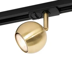 QAZQA Deckenstrahler|Aufbaustrahler*Moderner 1-phasiger Schienenstrahler schwarz mit Gold - Iconic Gissi