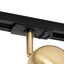 QAZQA Deckenstrahler|Aufbaustrahler*Moderner 1-phasiger Schienenstrahler schwarz mit Gold - Iconic Gissi