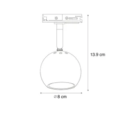 QAZQA Deckenstrahler|Aufbaustrahler*Moderner 1-phasiger Schienenstrahler schwarz mit Gold - Iconic Gissi