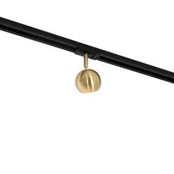 QAZQA Deckenstrahler|Aufbaustrahler*Moderner 1-phasiger Schienenstrahler schwarz mit Gold - Iconic Gissi