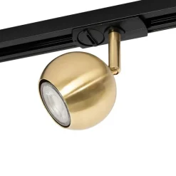 QAZQA Deckenstrahler|Aufbaustrahler*Moderner 1-phasiger Schienenstrahler schwarz mit Gold - Iconic Gissi