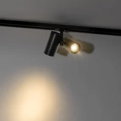 QAZQA Schlafzimmerlampen|Küchenlampen*Moderner 1-phasiger Stromschienenstrahler schwarz 2-Licht - Iconic Scopio