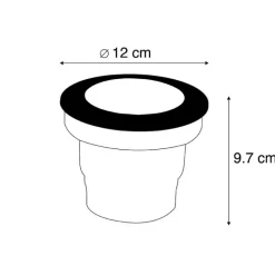 QAZQA Gartenbeleuchtung|Badezimmerlampen*Moderner runder Bodenstrahler für den Außenbereich in Schwarz – Ceci