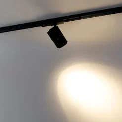 QAZQA Schlafzimmerlampen|Küchenlampen*Moderner schwarzer Schienenstrahler für 3-Phasen-Schiene inkl. LED - 3-Phasen-Ruler