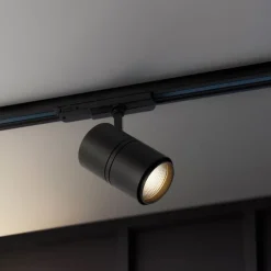 QAZQA Schlafzimmerlampen|Küchenlampen*Moderner schwarzer Schienenstrahler für 3-Phasen-Schiene inkl. LED - 3-Phasen-Ruler