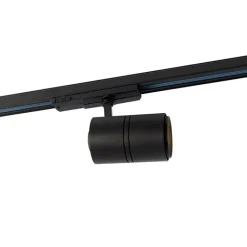 QAZQA Schlafzimmerlampen|Küchenlampen*Moderner schwarzer Schienenstrahler für 3-Phasen-Schiene inkl. LED - 3-Phasen-Ruler