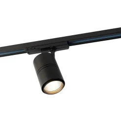 QAZQA Schlafzimmerlampen|Küchenlampen*Moderner schwarzer Schienenstrahler für 3-Phasen-Schiene inkl. LED - 3-Phasen-Ruler