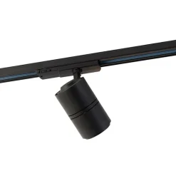 QAZQA Schlafzimmerlampen|Küchenlampen*Moderner schwarzer Schienenstrahler für 3-Phasen-Schiene inkl. LED - 3-Phasen-Ruler