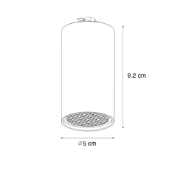 QAZQA Deckenstrahler|Aufbaustrahler*Moderner schwarzer Strahler für 1-Phasen-Schienensystem GU10 35mm - Iconic Ruby Honey