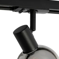 QAZQA Schlafzimmerlampen|Küchenlampen*Moderner schwarzer Strahler für 1-phasiges Schienensystem - Iconic Lava