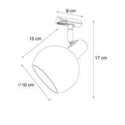QAZQA Schlafzimmerlampen|Küchenlampen*Moderner schwarzer Strahler für 1-phasiges Schienensystem - Iconic Lava