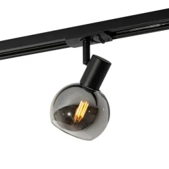 QAZQA Schlafzimmerlampen|Küchenlampen*Moderner schwarzer Strahler für 1-phasiges Schienensystem - Iconic Lava