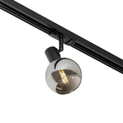 QAZQA Schlafzimmerlampen|Küchenlampen*Moderner schwarzer Strahler für 1-phasiges Schienensystem - Iconic Lava