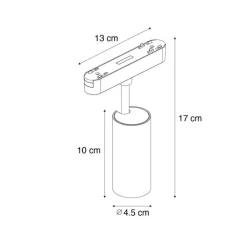 QAZQA Schlafzimmerlampen|Küchenlampen*Moderner schwarzer Strahler für 1-phasiges Schienensystem 9W 3000K - Magnetic Gert