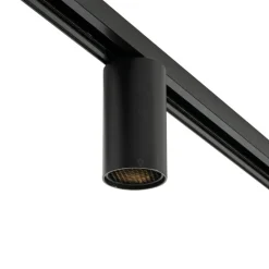 QAZQA Deckenstrahler|Aufbaustrahler*Moderner schwarzer Strahler für 1-phasiges Schienensystem GU10 50 mm - Iconic Ruby Honey