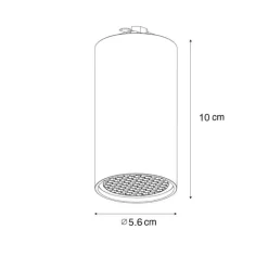 QAZQA Deckenstrahler|Aufbaustrahler*Moderner schwarzer Strahler für 1-phasiges Schienensystem GU10 50 mm - Iconic Ruby Honey