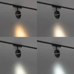 QAZQA Led-Strahler|Deckenstrahler*Moderner schwarzer Strahler für 1-phasiges Schienensystem inkl. LED - Magnetic Eggy