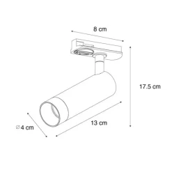 QAZQA Schlafzimmerlampen|Küchenlampen*Moderner schwarzer Strahler für 1-phasiges 35 mm Schienensystem - Iconic Jeana Luxe