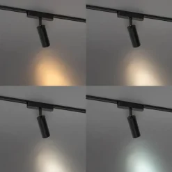 QAZQA Led-Strahler|Deckenstrahler*Moderner schwarzer Strahler für 1-phasiges Schienensystem 4,5 W 3000 K - Magnetic Samson