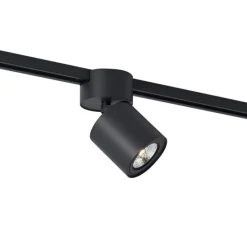 QAZQA Deckenstrahler|Aufbaustrahler*Moderner schwarzer Strahler für 1-Phasen-Schienensystem GU10 70mm - Iconic Roto