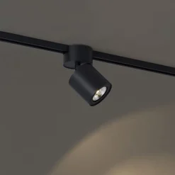 QAZQA Deckenstrahler|Aufbaustrahler*Moderner schwarzer Strahler für 1-Phasen-Schienensystem GU10 70mm - Iconic Roto