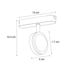 QAZQA Schlafzimmerlampen|Küchenlampen*Moderner schwarzer Strahler für 1-phasiges Schienensystem inkl. LED dreh- und schwenkbar - Magnetic Lance