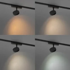 QAZQA Schlafzimmerlampen|Küchenlampen*Moderner schwarzer Strahler für 1-phasiges Schienensystem inkl. LED dreh- und schwenkbar - Magnetic Lance