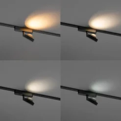 QAZQA Schlafzimmerlampen|Küchenlampen*Moderner schwarzer Strahler für 1-phasiges Schienensystem inkl. LED dreh- und schwenkbar - Magnetic Lance