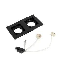 QAZQA Smarte Einbaustrahlers|Smarte Spots*Moderner Smart Einbau Spot schwarz inkl. 2 Wifi GU10 - Qure