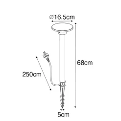 QAZQA Gartenbeleuchtung|Led-Außenleuchten*Moderner Spießspot schwarz inkl. LED IP54 - Skyf