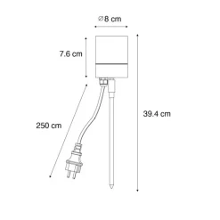 QAZQA Gartenbeleuchtung|Außenstrahler*Moderner Spike-Spot schwarz AR70 verstellbar IP44 – Solo