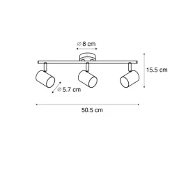 QAZQA Deckenstrahler|Aufbaustrahler*Moderner Spot aus Bronze, kippbar, 3-flammig – Jeana