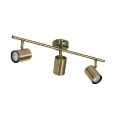 QAZQA Deckenstrahler|Aufbaustrahler*Moderner Spot aus Bronze, kippbar, 3-flammig – Jeana