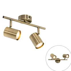 QAZQA Deckenstrahler|Aufbaustrahler*Moderner Spot aus Bronze, schwenkbar, 2-flammig – Jeana