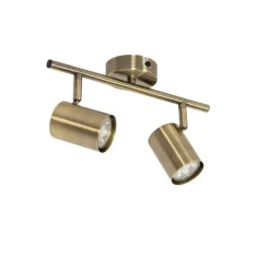 QAZQA Deckenstrahler|Aufbaustrahler*Moderner Spot aus Bronze, schwenkbar, 2-flammig – Jeana