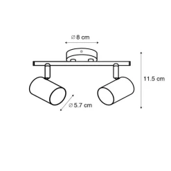 QAZQA Deckenstrahler|Aufbaustrahler*Moderner Spot aus Bronze, schwenkbar, 2-flammig – Jeana