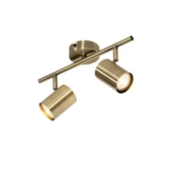 QAZQA Deckenstrahler|Aufbaustrahler*Moderner Spot aus Bronze, schwenkbar, 2-flammig – Jeana