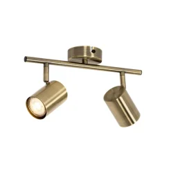 QAZQA Deckenstrahler|Aufbaustrahler*Moderner Spot aus Bronze, schwenkbar, 2-flammig – Jeana