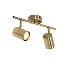 QAZQA Deckenstrahler|Aufbaustrahler*Moderner Spot aus Bronze, schwenkbar, 2-flammig – Jeana