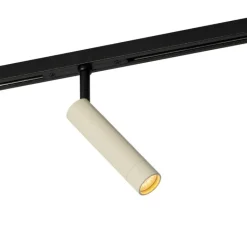 QAZQA Deckenstrahler|Aufbaustrahler*Moderner Spot Beige mit Schwarz für 1-phasiges Schienensystem - Slimline Uzzy