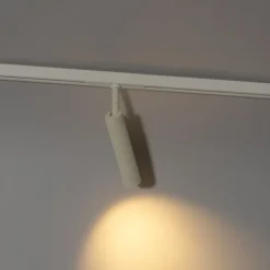 QAZQA Deckenstrahler|Aufbaustrahler*Moderner Spot Beige mit Weiß für 1-phasiges Schienensystem - Slimline Uzzy